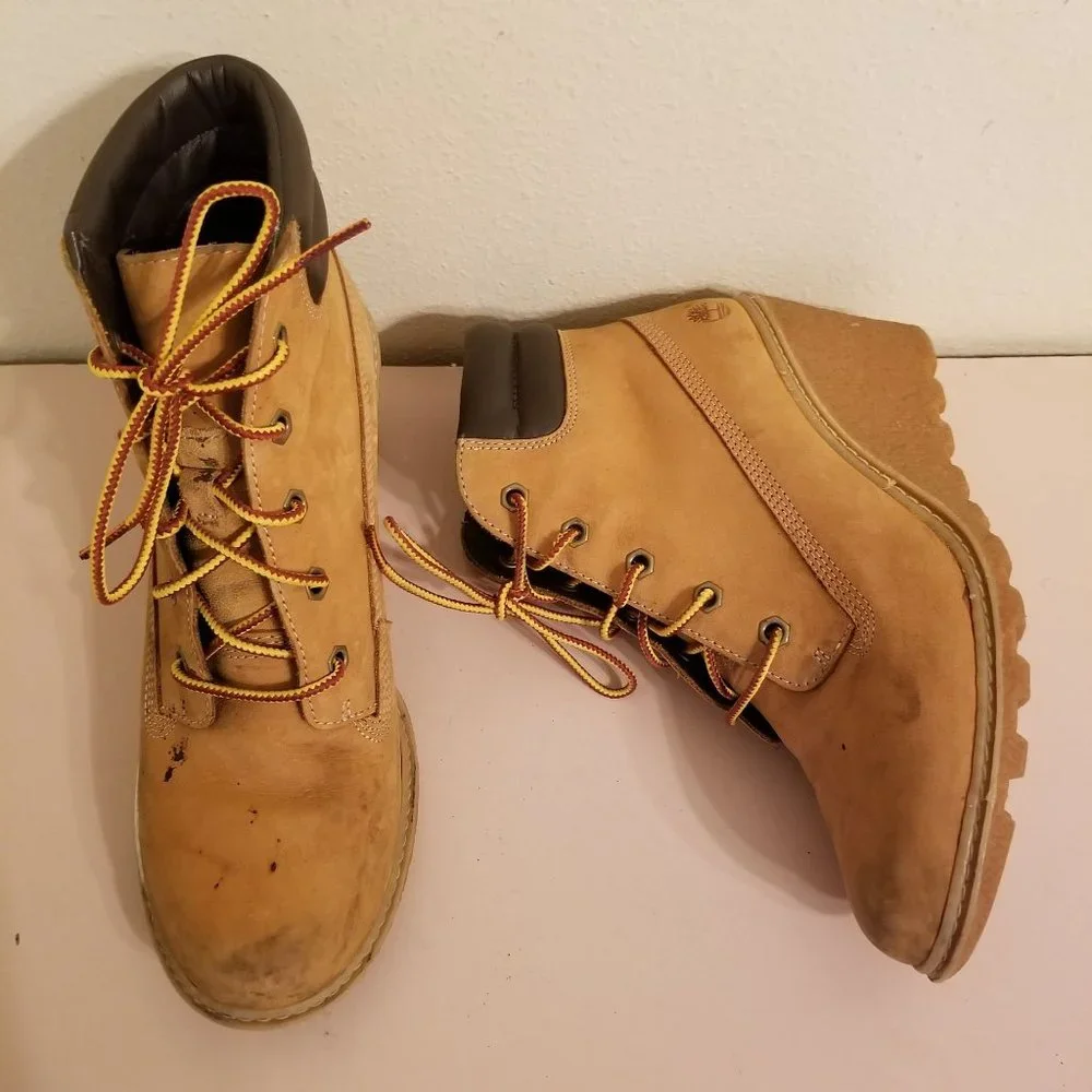 Timberland 7 Wheat Booties‎ Wedge Ankle Boots Leather 6 in Chukka AMSTON